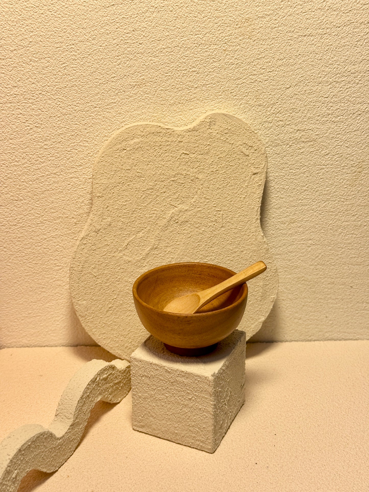Exotic Wooden Mud Mask Bowl & Spoon